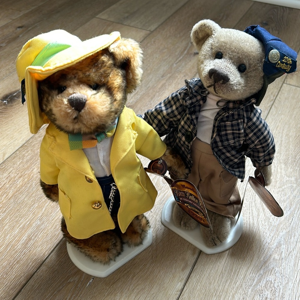 LOT of 2 Brass Button Bears Mookie & Bennet 20th Century Collectibles